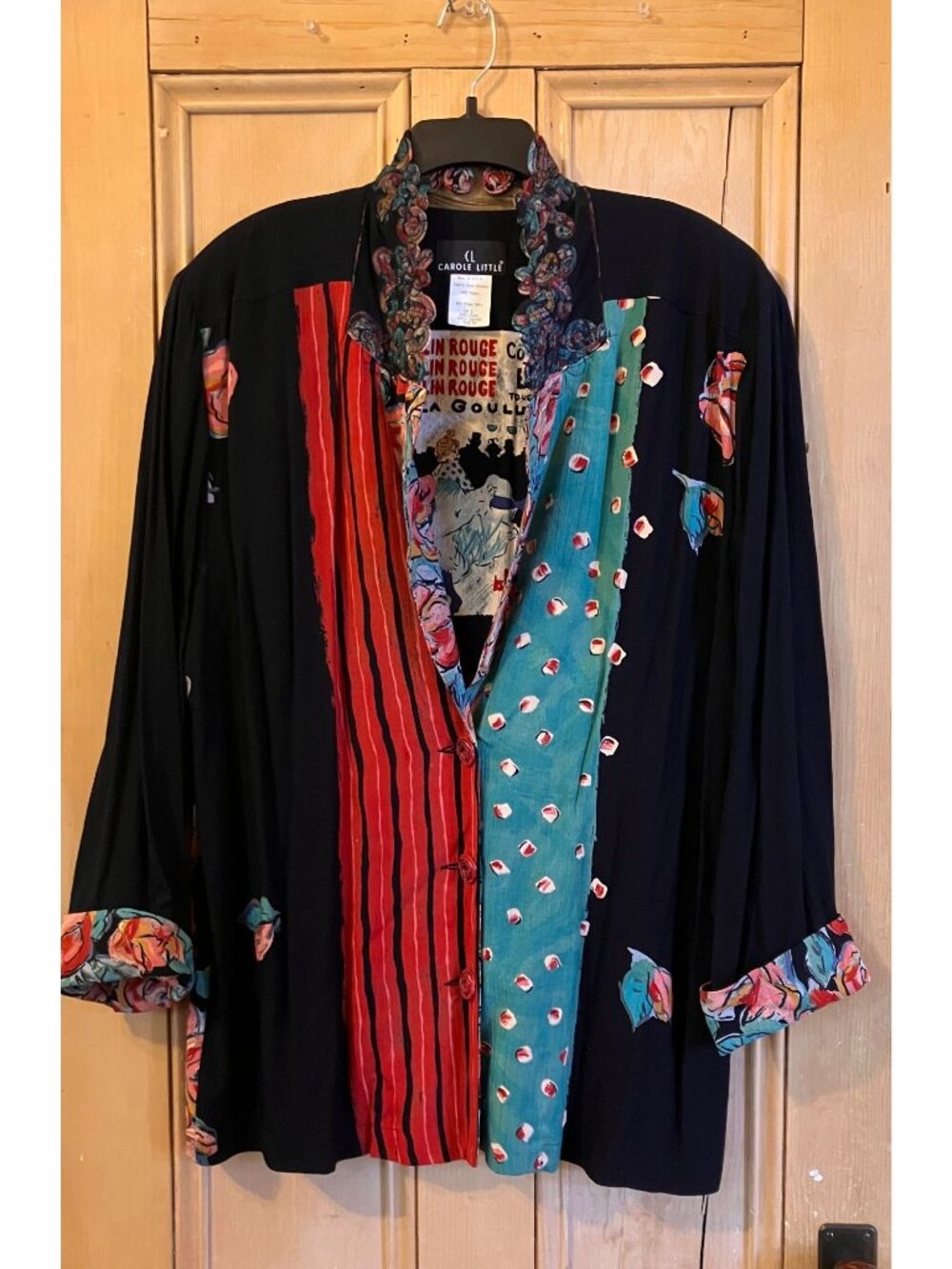 Carole Little Womens Vintage 80s Moulin Rouge Art Jacket Size 14 Black FA EXC - Picture 3 of 12